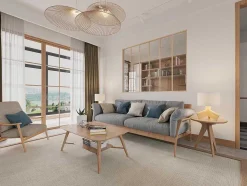 Vente-unique Glazen Binnenraam-Glazen Binnenraam Van Gepoederlakt Aluminium 180 X 130 Cm Lichte Houtkleur Bayview