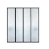 Vente-unique Glazen Binnenraam-Glazen Designbinnenraam Van Gepoederlakt Aluminium En Gehard Textuurglas 120 X 105 Cm Zwart Vietra