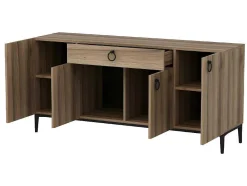 EPIKASA Buffetkast-Gloria Multifunctioneel Kabinet, Walnoot, 160X42X75 Cm,