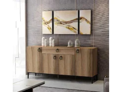 EPIKASA Buffetkast-Gloria Multifunctioneel Kabinet, Walnoot, 160X42X75 Cm,
