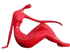OZAIA Standbeeld-Groot Beeld Madeleine Ii Van Hars - L.36 X H.22 Cm - Rood
