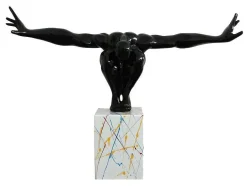 OZAIA Standbeeld-Groot Beeld Soledad Ii Van Hars - L.73 X H.57 Cm - Zwart