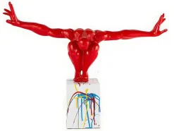 OZAIA Standbeeld-Groot Beeld Soledad Ii Van Hars - L.73 X H.57 Cm - Rood