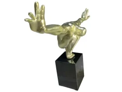 OZAIA Standbeeld-Groot Beeld Soledad Ii Van Hars - L 73 X H 57 Cm - Goud