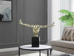 OZAIA Standbeeld-Groot Beeld Soledad Ii Van Hars - L 73 X H 57 Cm - Goud