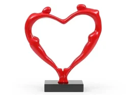 OZAIA Standbeeld-Groot Hartvormig Standbeeld Van Hars B49 X H55 Cm Rood Lovina
