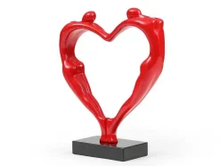 OZAIA Standbeeld-Groot Hartvormig Standbeeld Van Hars B49 X H55 Cm Rood Lovina