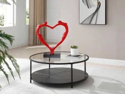 OZAIA Standbeeld-Groot Hartvormig Standbeeld Van Hars B49 X H55 Cm Rood Lovina
