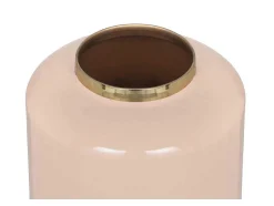 OZAIA Decoratieobject Voor Binnen-Grote Geemailleerde Metalen Vaas - D. 19 X H. 50 Cm - Beige En Goud - Goriat