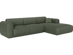 Maison Céphy Aanbiedingen: Zitbank & Fauteuil-Grote Hoekbank Met Hoek Rechts Van Groene Gechineerde Stof Pogni Van Maison Cephy