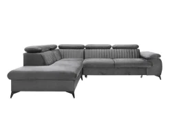 PASCAL MORABITO Fluweel / Suede-Grote Slaapbank Met Linkse Hoek In Antracietgrijs Fluweel Samara Van