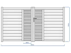 EXPERTLAND Hekjes & Poorten-Halfopengewerkte Aluminium Elektrische Draaipoort Met Motief B300 X H164 Cm Antraciet Orist Ii