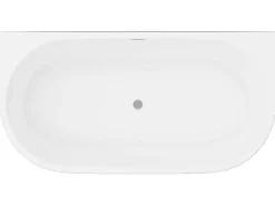 Shower & Design Halfvrijstaand Bad-Halfvrijstaand Bad - 200 Liter - 149,5 X 75 X 58 Cm - Glanzend Zwart - Acryl - Divina