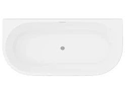 Shower & Design Halfvrijstaand Bad-Halfvrijstaand Bad - 175 Liter - 130 X 71,5 X 58 Cm - Glanzend Zwart - Acryl - Divina