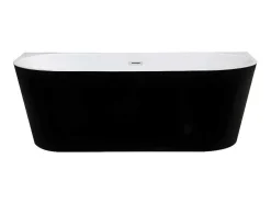 Shower & Design Halfvrijstaand Bad-Halfvrijstaand Bad Divina -245L - 170 X 75 X 58Cm - Glanzend Zwart - Acryl - Divina