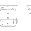 Shower & Design Halfvrijstaand Bad-Halfvrijstaand Bad Divina -200L - 150X75X58Cm - Wit