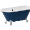 Shower & Design Halfvrijstaand Bad-Halfvrijstaand Retro Acrylbad Op Adelaarspoten Blauw (Glanzend) 154 Liter 150 X 74 X 61 Cm Bolisa