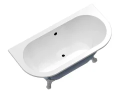 Shower & Design Halfvrijstaand Bad-Halfvrijstaand Retro Acrylbad Op Adelaarspoten Blauw (Glanzend) 154 Liter 150 X 74 X 61 Cm Bolisa