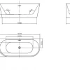 Shower & Design Halfvrijstaand Bad-Halfvrijstaande Badkuip Divina - 170 X 75 X 58 Cm - 245L- Wit
