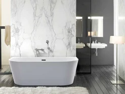 Shower & Design Halfvrijstaand Bad-Halfvrijstaande Badkuip Divina - 170 X 75 X 58 Cm - 245L- Wit