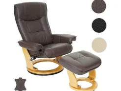 Vente-unique Fauteuil Leer-Halifax Fauteuil, Bruin, Naturel Bruin