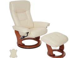 Vente-unique Fauteuil Leer-Halifax Fauteuil, Creme, Honingkleurig