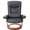 Vente-unique Fauteuil Leer-Halifax Fauteuil, Zwart, Honingkleurig