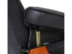 Vente-unique Fauteuil Leer-Halifax Fauteuil, Zwart, Honingkleurig