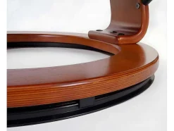 Vente-unique Fauteuil Leer-Halifax Fauteuil, Zwart, Honingkleurig