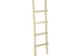 Vente-unique Accessoires & Spiegels-Handdoekenrek Ladder Van Massief Teakhout - Naturelkleur - Fodna