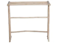 Vente-unique Accessoires & Spiegels-Handdoekhouder Op Poten Van Massief Teakhout - L80 Cm X D29 Cm X H75 Cm - Fodna