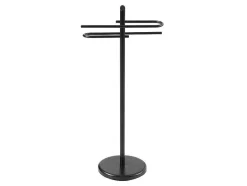 Vente-unique Accessoires & Spiegels-Handdoekhouder Van Zwart Metaal - 2 Stangen - Benosi
