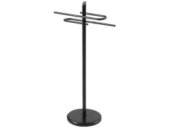 Vente-unique Accessoires & Spiegels-Handdoekhouder Van Zwart Metaal - 2 Stangen - Benosi