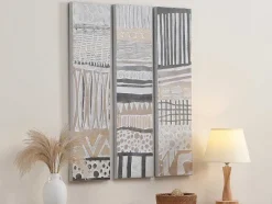 OZAIA Schilderij-Handgeschilderd Abstract Acrylschilderij - L 75 Cm X H 100 Cm - Grenen Spieraam - Meerkleurig - Ludza