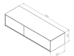 Vente-unique Wastafelmeubel-Hangend Badkamermeubel - Antraciet Grijze Kleur - L150 Cm - Isaure Ii