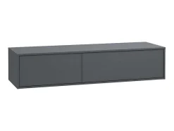Vente-unique Wastafelmeubel-Hangend Badkamermeubel - Antraciet Grijze Kleur - L150 Cm - Isaure Ii