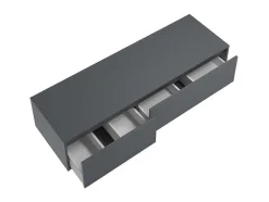 Vente-unique Wastafelmeubel-Hangend Badkamermeubel - Antraciet Grijze Kleur - L150 Cm - Isaure Ii