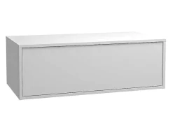 Vente-unique Badkamermeubel Met Enkele Wastafel-Hangend Badkamermeubel Groen En Wit Met Enkele Wastafel En Twee Laden - 94 Cm - Teana Ii
