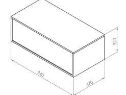 Vente-unique Badkamermeubel Met Enkele Wastafel-Hangend Badkamermeubel Groen En Wit Met Enkele Wastafel En Twee Laden - 94 Cm - Teana Ii