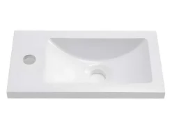 ModernLuxe Badkamermeubel Met Enkele Wastafel-Hangend Badkamermeubel Met Ingebouwde Wastafel - 1 Deur En 1 Open Metalen Plank - Wit (Kraan Niet Inbegrepen)