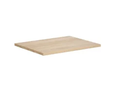 Vente-unique Badkamermeubel Met Enkele Wastafel-Hangend Badkamermeubel Met Opzet Wastafel Van Steen - Eiken Fineer - 60 Cm - Mesliva