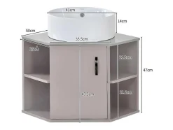 ModernLuxe Badkamermeubel Met Enkele Wastafel-Hangend Badkamermeubel Met Keramische Wastafel - Marmeren Bladen - Lichtpaars (Kraan Niet Inbegrepen)