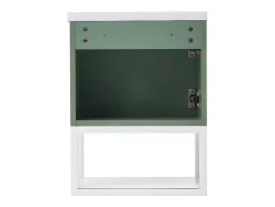 ModernLuxe Badkamermeubel Met Enkele Wastafel-Hangend Badkamermeubel Met Ingebouwde Wastafel - 1 Deur En 1 Open Metalen Plank - Lichtgroen (Kraan Niet Inbegrepen)