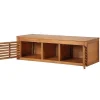 Vente-unique Dubbele Wastafel-Hangend Badkamermeubel Van Acaciahout Met Dubbele Wastafel - 130 Cm - Penebel