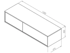 Vente-unique Dubbele Wastafel-Hangend Badkamermeubel Wit Met Dubbele Wastafel - L150 Cm - Isaure Ii