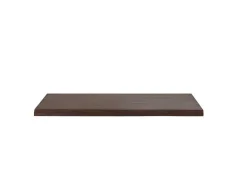 Vente-unique Muurkast Badkamer-Hangend Bureau Van Donker Teakhout Met Zwarte Bevestigingsbeugels - 120 X 50 Cm - Sukawati