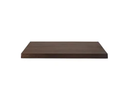 Vente-unique Muurkast Badkamer-Hangend Bureau Van Donker Teakhout Met Zwarte Bevestigingsbeugels - 80 X 50 Cm - Sukawati