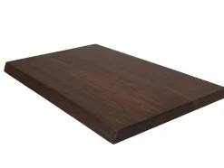 Vente-unique Muurkast Badkamer-Hangend Bureau Van Donker Teakhout Met Zwarte Bevestigingsbeugels - 80 X 50 Cm - Sukawati