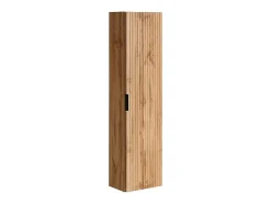Vente-unique Badkamermeubel Met Enkele Wastafel-Hangend Geribbeld Badkamermeubel Met Wastafel Om Te Plaatsen - Licht Naturel - 80 Cm - Zevara