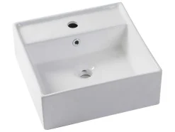 Vente-unique Badkamermeubel Met Enkele Wastafel-Hangend Geribbeld Badkamermeubel Met Wastafel Om Te Plaatsen - Licht Naturel - 80 Cm - Zevara